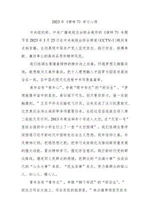 7篇2023年收看《榜样7》学习心得感想感悟范文.docx