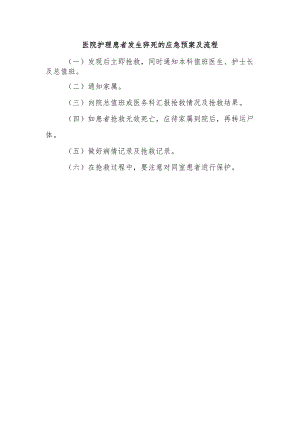 医院护理患者发生猝死的应急预案及流程.docx
