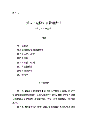 重庆市电梯安全管理办法（修订.docx