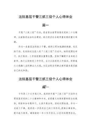 法院基层干警三抓三促个人心得体会五篇.docx
