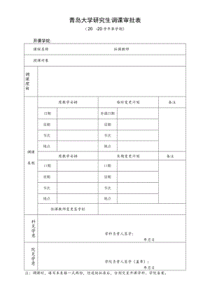 青岛大学研究生调课审批表.docx