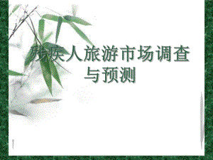 残疾人旅游市场调查与预测.ppt