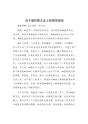 在干部任职大会上的领导讲话.docx