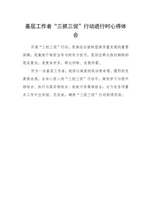基层工作者“三抓三促”行动进行时心得体会.docx