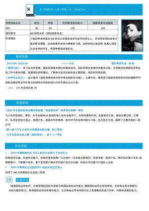 国际商务专业调剂简历模板.docx