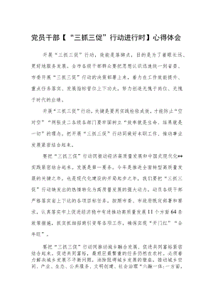 党员干部【“三抓三促”行动进行时】心得体会通用三篇.docx