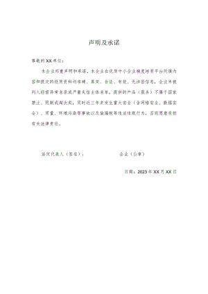 声明及承诺模板.docx