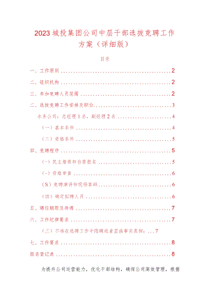 2023城投集团公司中层干部选拔竞聘工作方案.docx