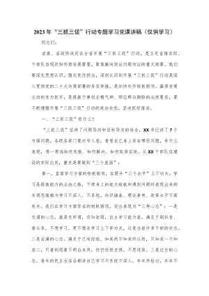 2023年“三抓三促”行动专题学习党课讲稿.docx