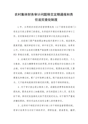 农村集体财务审计问题移交定期通报和责任追究 查处制度.docx