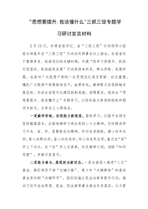 2023年“思想要提升,我该懂什么”学习心得研讨发言材料.docx
