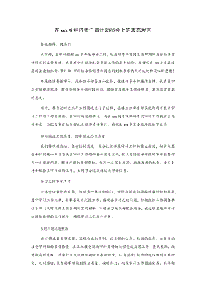 在xxx乡经济责任审计动员会上的表态发言.docx