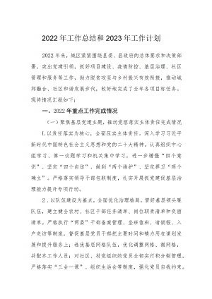 2022年工作总结和2023年工作计划.docx