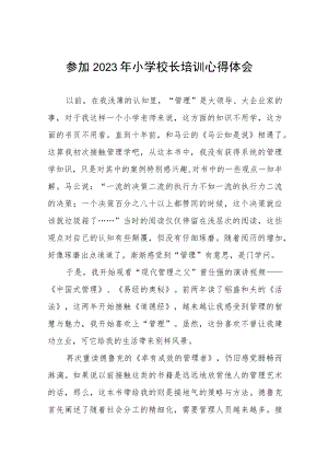 2023小学校长培训心得体会发言稿六篇样本.docx