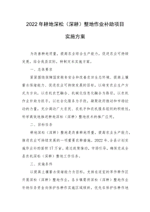 2022年耕地深松（深耕）整地作业补助项目实施方案.docx