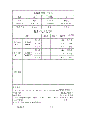 #2炉D1给煤机校验记录表.docx