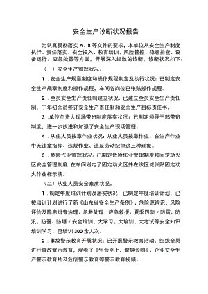 XX公司安全生产自我诊断报告（4页）.docx