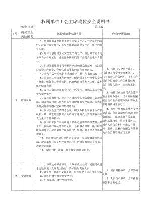 05权属单位工会主席岗位安全说明书.docx