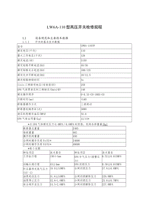LW6A-110型高压开关检修规程.docx