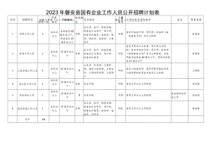 2023年磐安县国有企业工作人员公开招聘计划表.docx