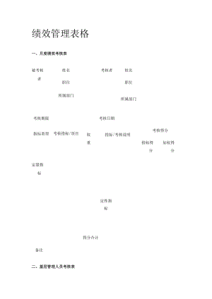 [荐]绩效管理表格.docx