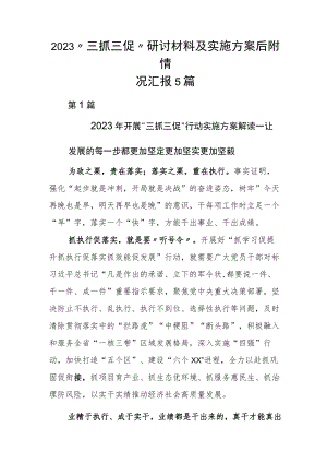 2023“三抓三促”研讨材料及实施方案后附情况汇报5篇.docx