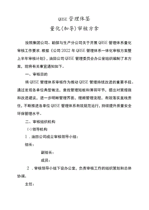 QHSE管理体系量化审核方案.docx