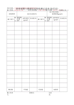 6、沥青混凝土路面压实度检测记录表（钻芯法）.docx