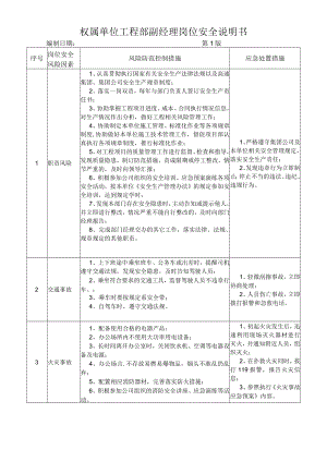 18工程部副经理岗位安全说明书.docx