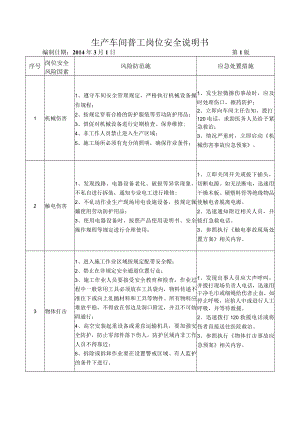 59生产车间普工岗位安全说明书.docx
