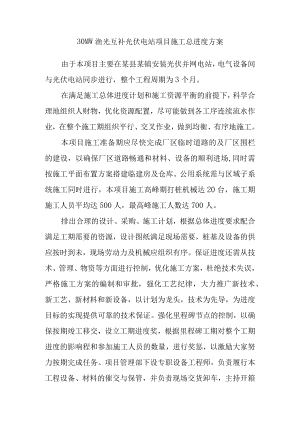 30MW渔光互补光伏电站项目施工总进度方案.docx