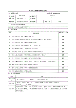 BIM工程师管理岗岗位说明书.docx