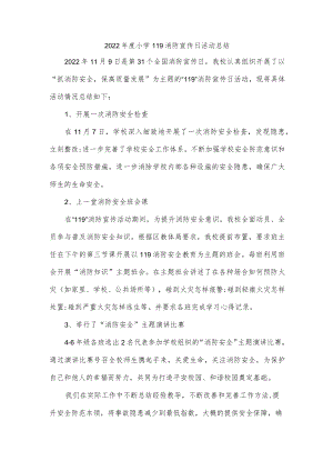 2022年度小学119消防宣传日活动总结.docx