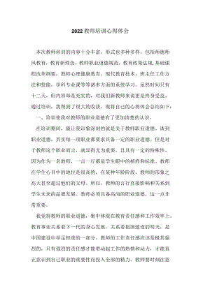 2022教师培训心得体会.docx