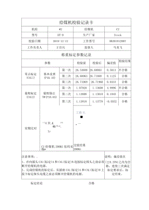 #2炉C2给煤机校验记录表.docx