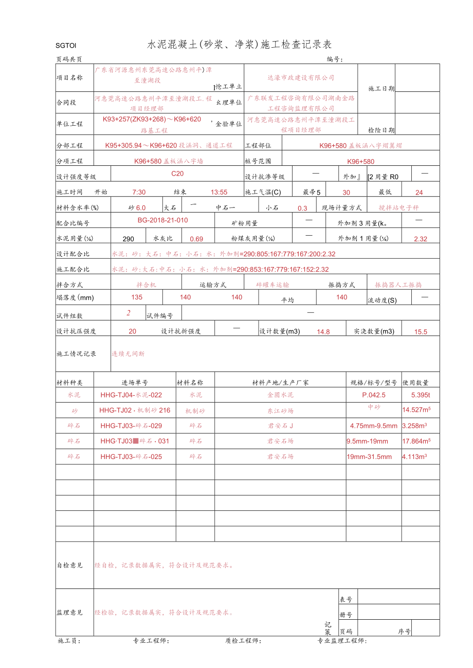 23、水泥混凝土施工检查记录表-墙身(SGT01).docx_第1页