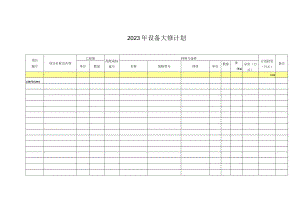 2023年设备大修计划.docx