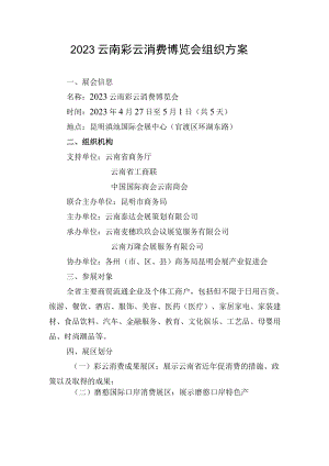 2023云南彩云消费博览会组织方案.docx