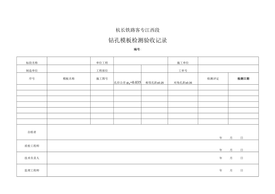 24.钻孔模板检测验收记录.docx_第1页