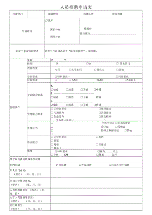 人员招聘申请表.docx