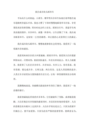 《我在城市街头踩单车》范文.docx