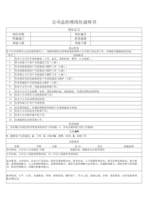 公司总经理岗位说明书.docx
