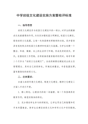 中学班级文化建设实施方案暨检评标准.docx