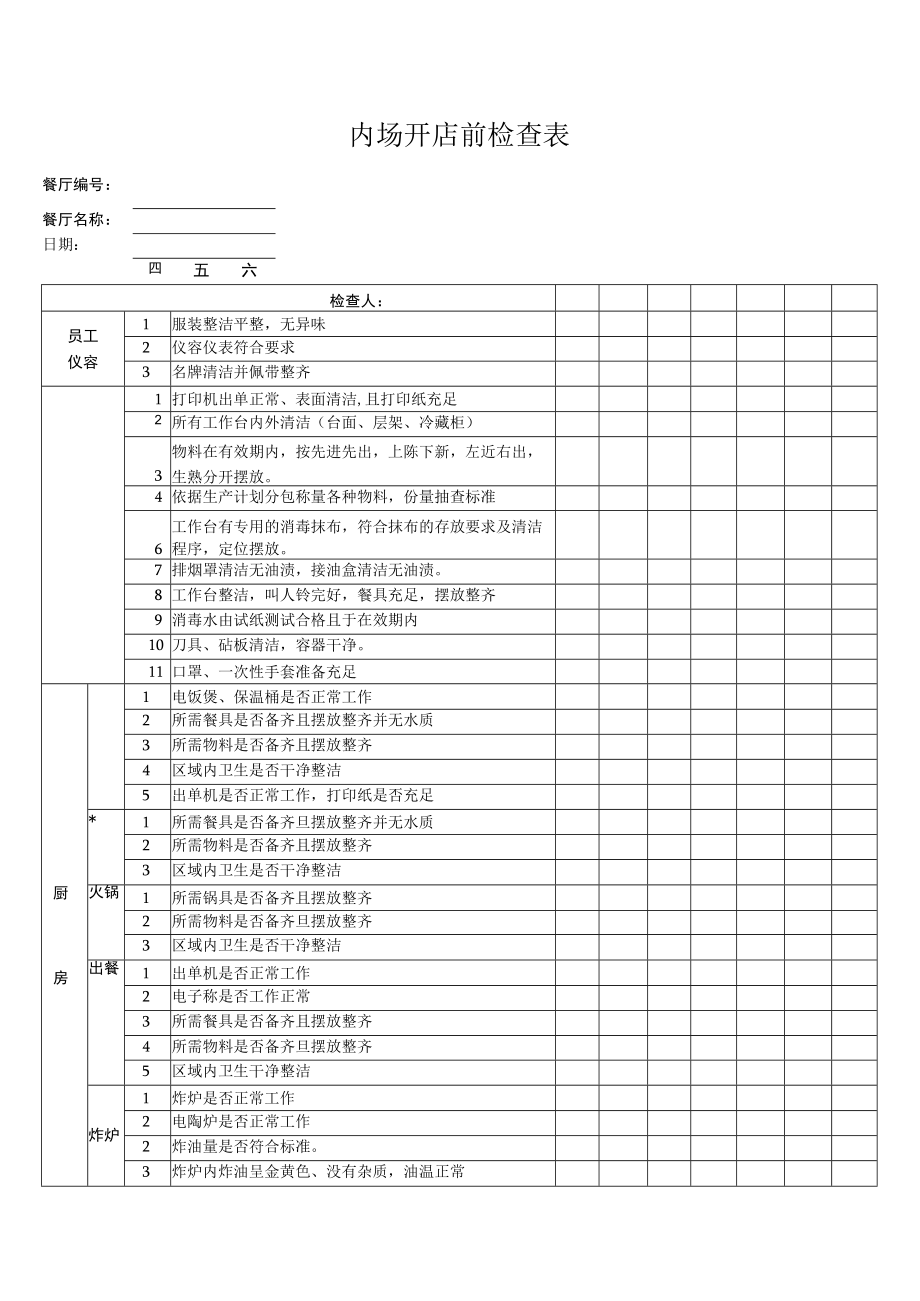 内场开店前检查表.docx_第1页