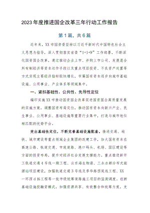 2023年度推进国企改革三年行动工作报告.docx