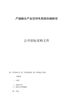 产城融合产业空间布局规划编制项目招标文件.docx