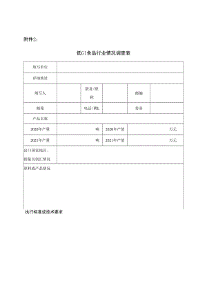 低GI食品行业情况调查表.docx