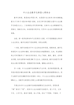 中小企业数字化转型心得体会.docx