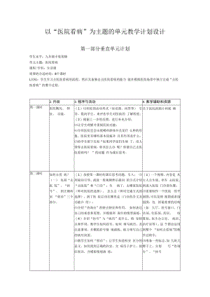 以“医院看病”为主题的单元教学计划设计.docx