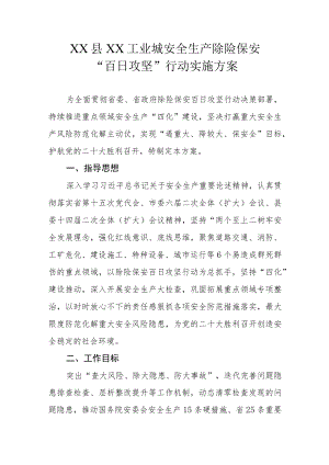 XX县XX工业城安全生产除险保安“百日攻坚”行动实施方案.docx